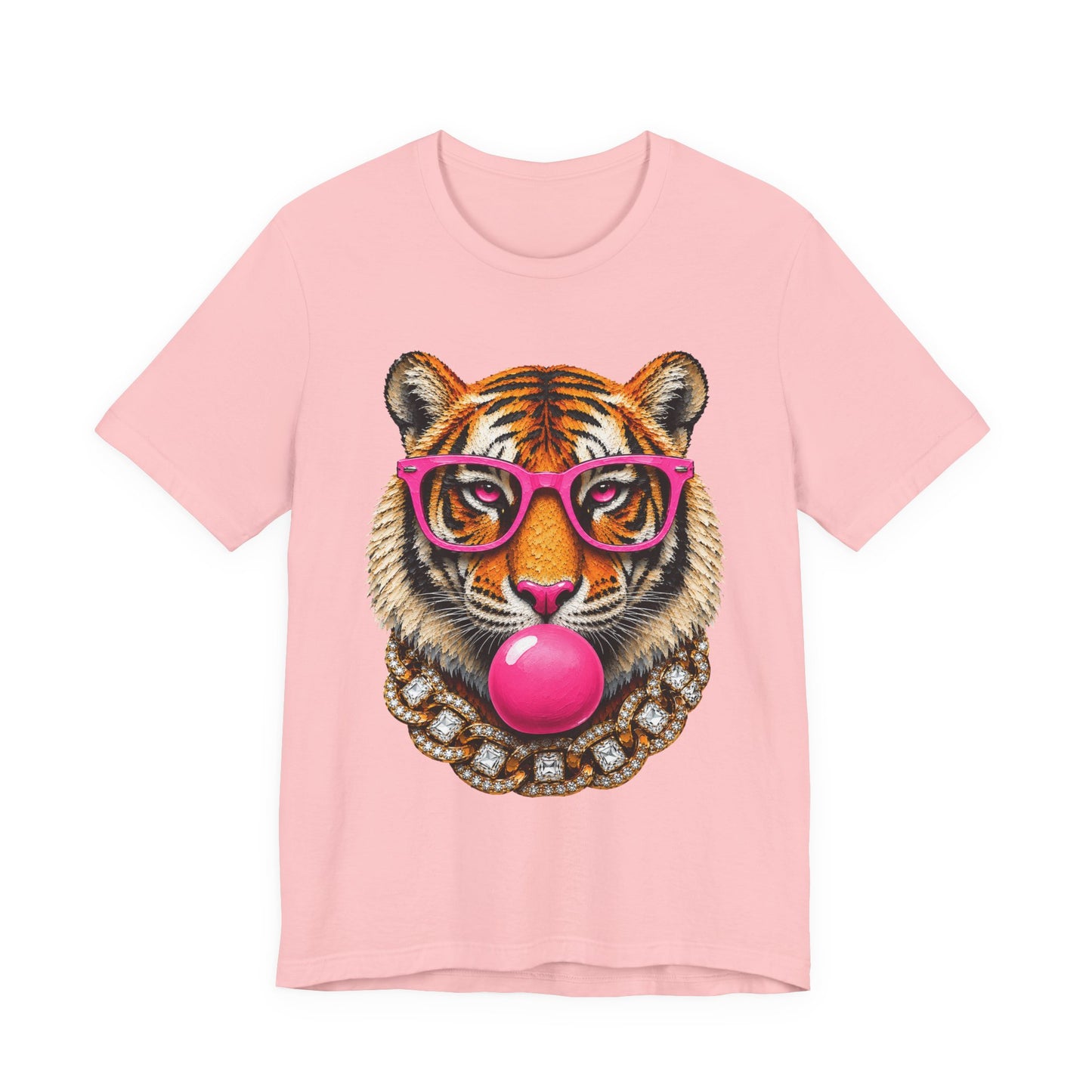 Tiger with Pink Glasses Graphic T-Shirt