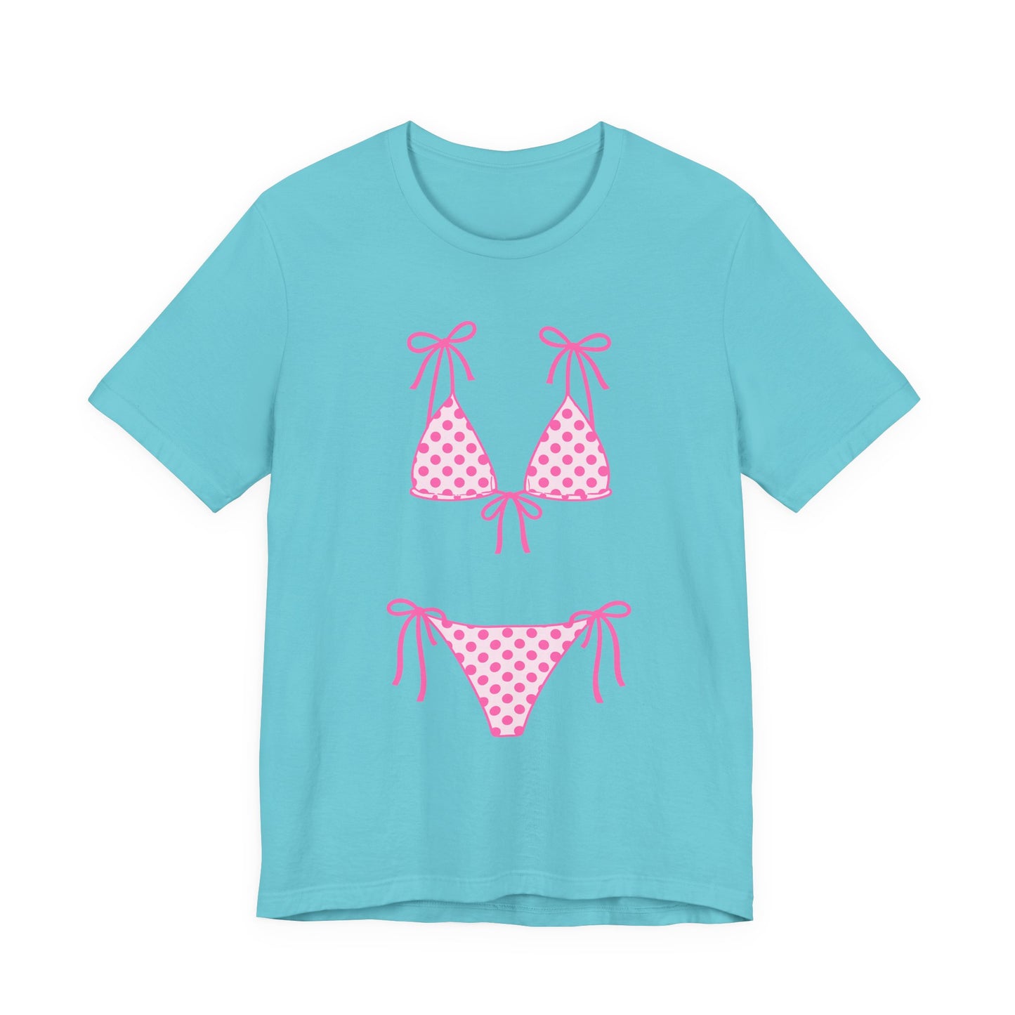 Bikini Graphic Tee -Pink Polka Dot Bikini