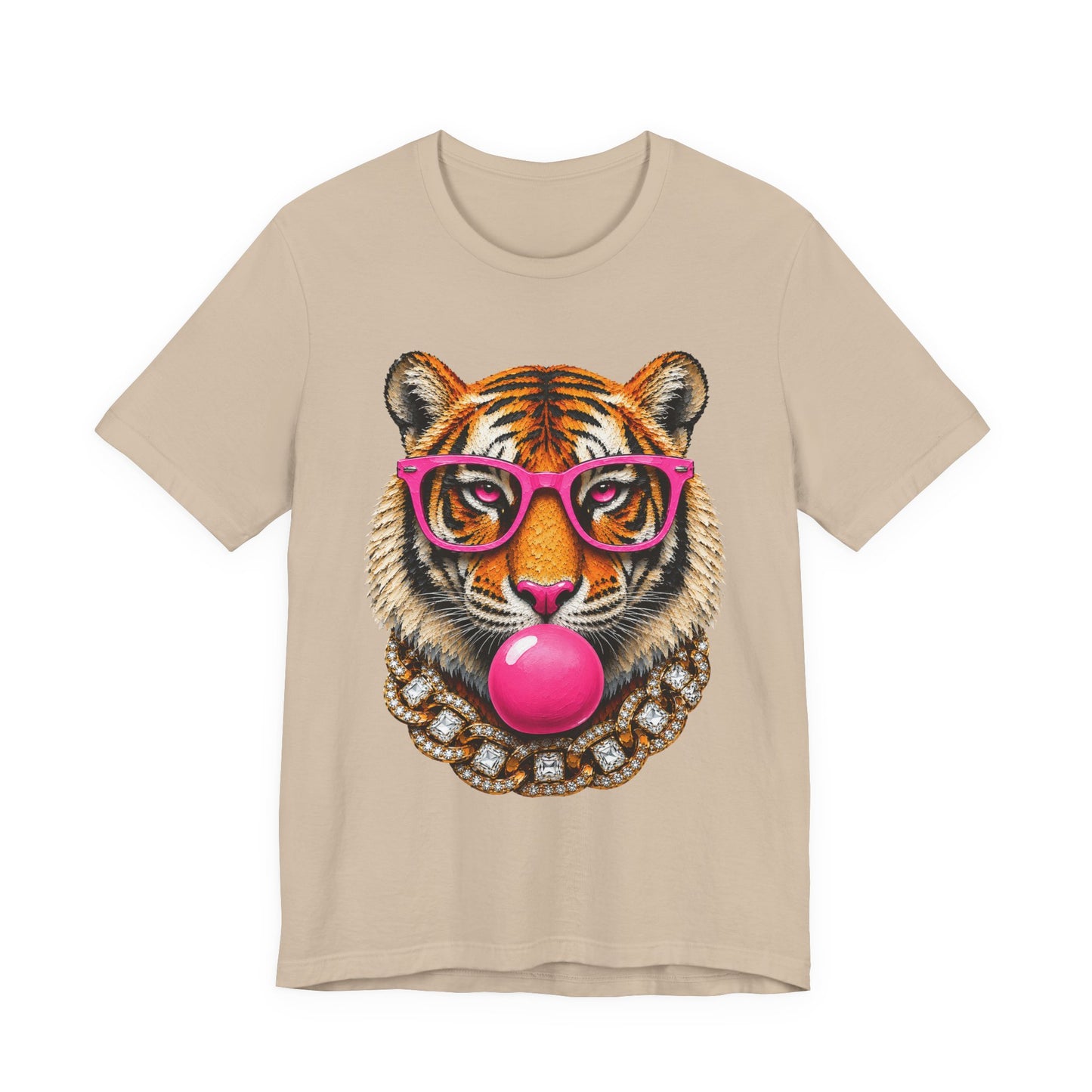 Tiger with Pink Glasses Graphic T-Shirt
