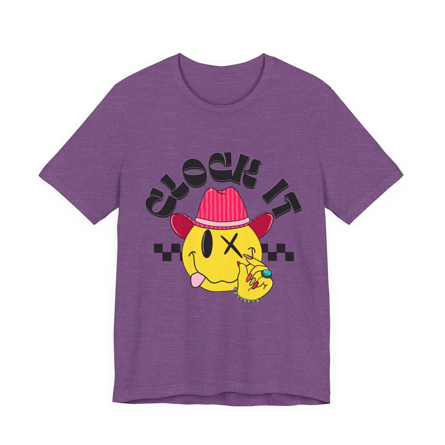 Clock It Retro Cowboy Emoji Graphic Tee