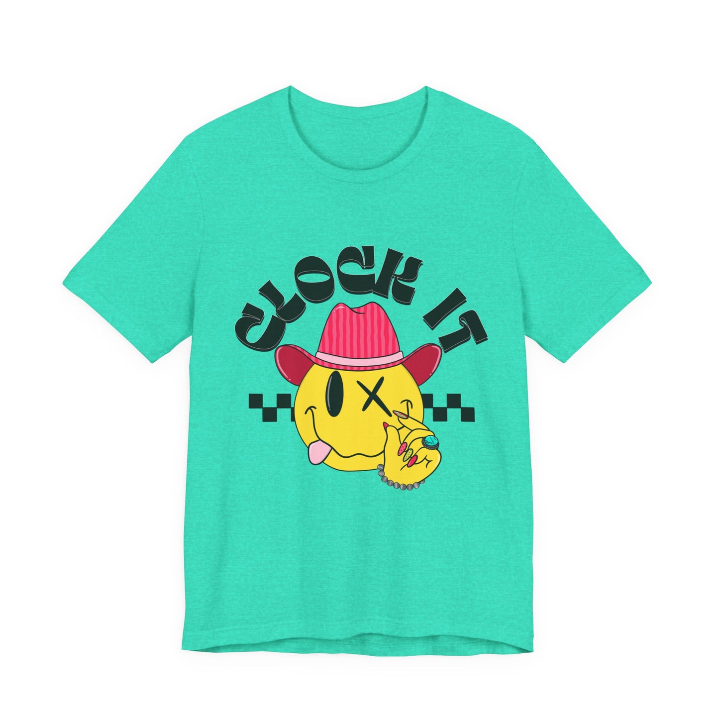Clock It Retro Cowboy Emoji Graphic Tee