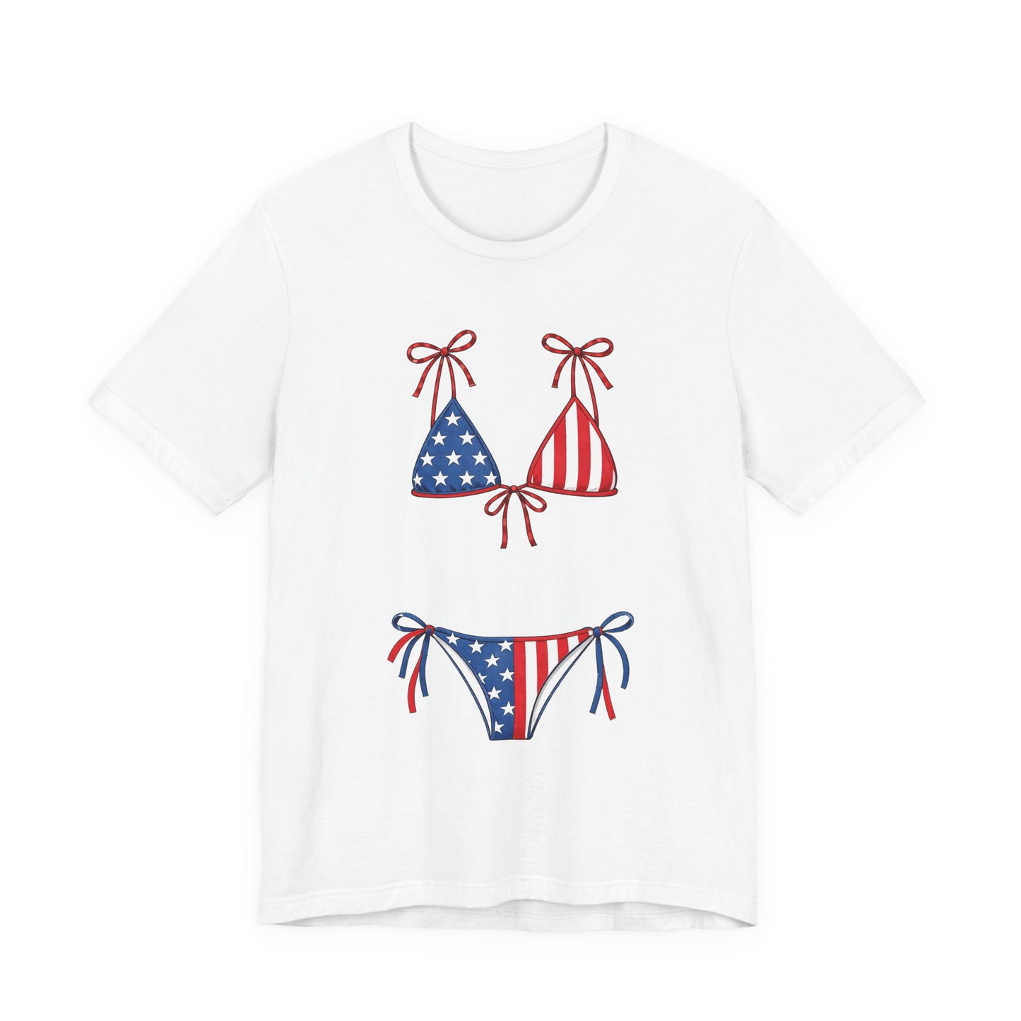 Patriotic Bikini Tee — USA Flag Swimwear Graphic T-Shirt (Fourth of July)