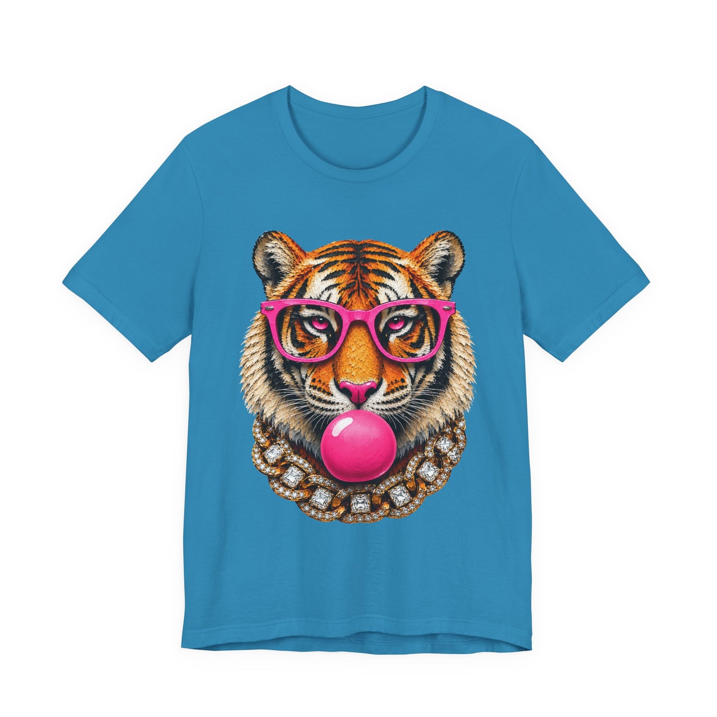 Tiger with Pink Glasses Graphic T-Shirt