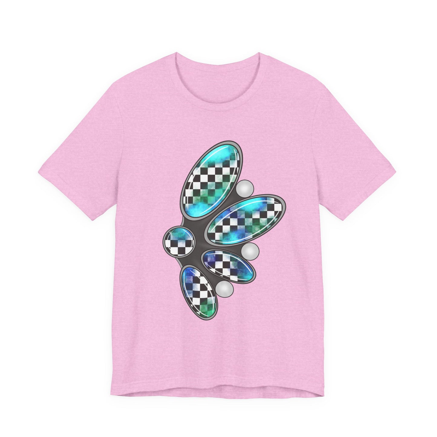 Blue Green Checkerboard Jewelry Graphic Tee