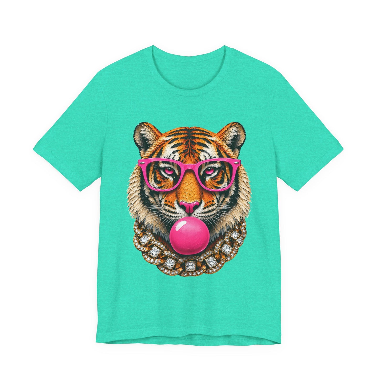 Tiger with Pink Glasses Graphic T-Shirt
