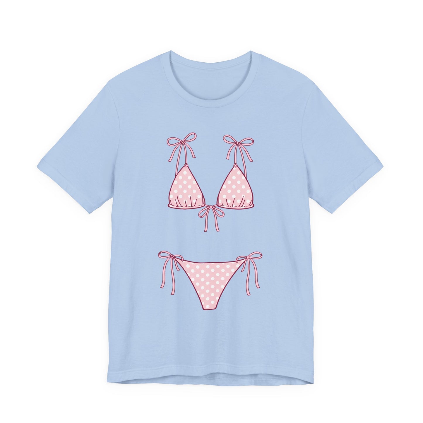 Pink Polka Dot Cute Summer Swim Graphic Tee