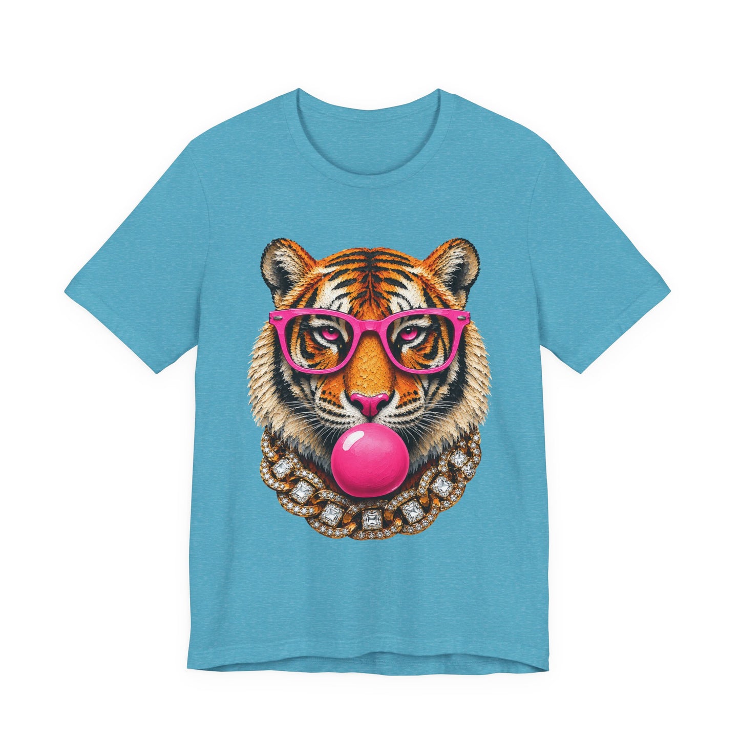 Tiger with Pink Glasses Graphic T-Shirt