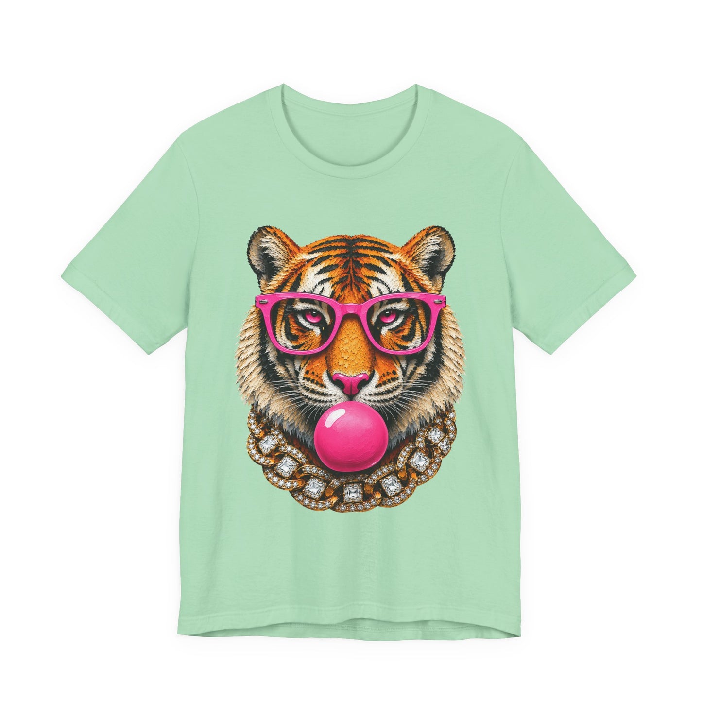 Tiger with Pink Glasses Graphic T-Shirt