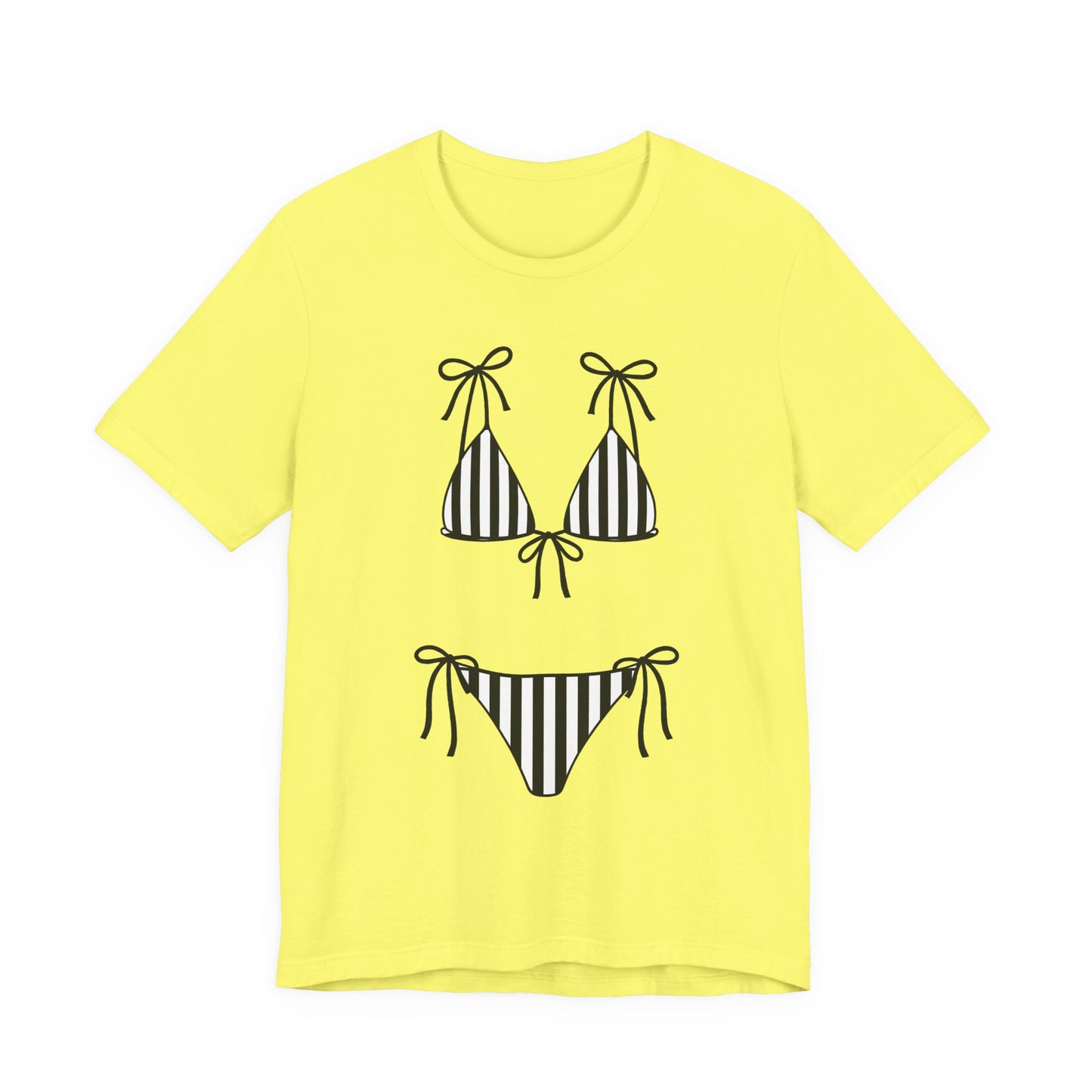Bikini Graphic Striped Swimsuit Tee