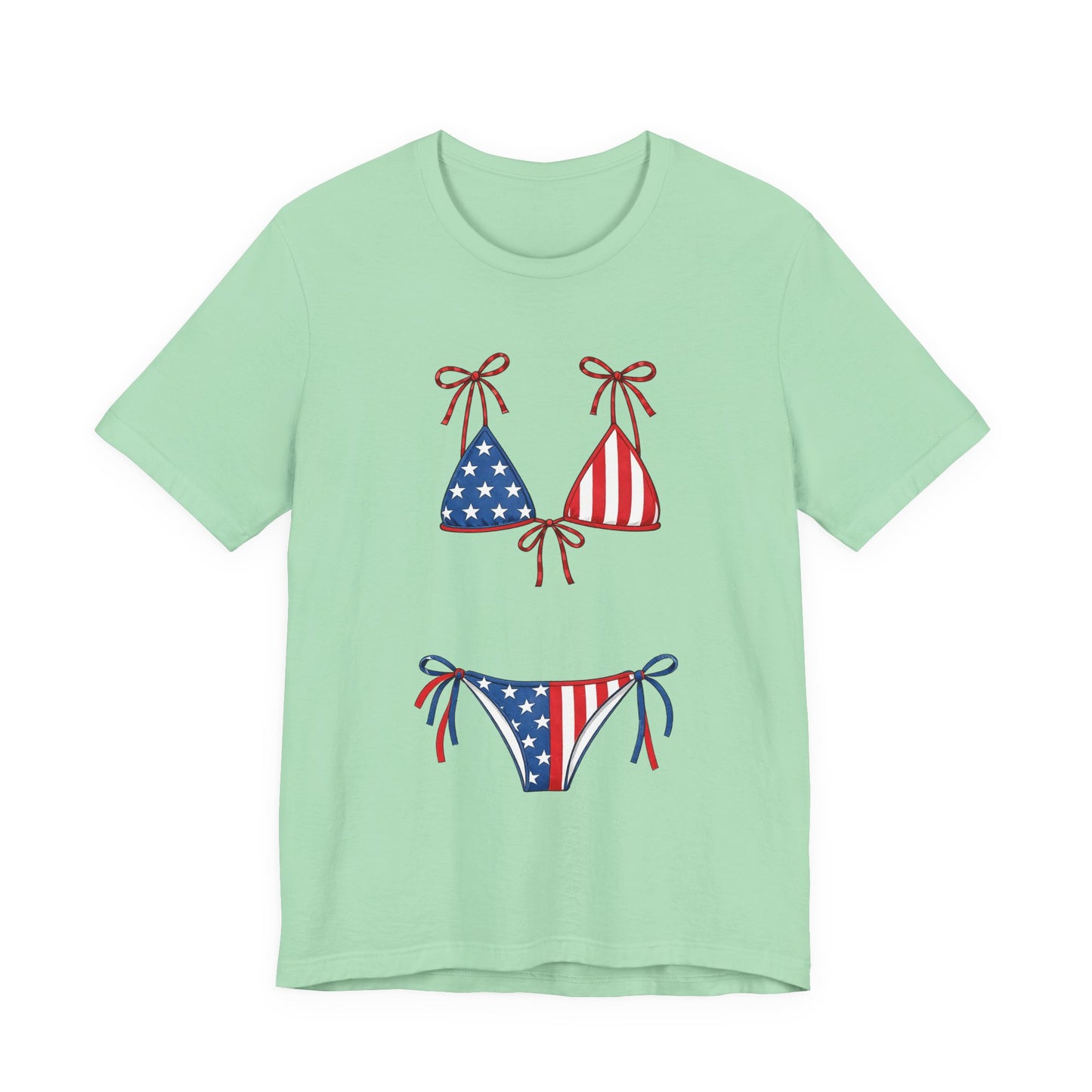 Patriotic Bikini Tee — USA Flag Swimwear Graphic T-Shirt (Fourth of July)