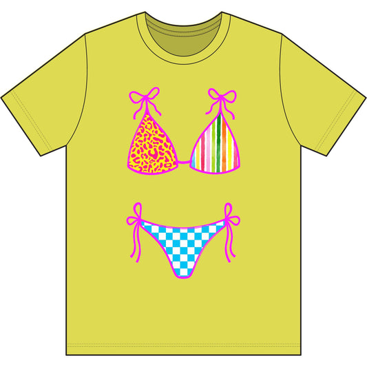 Bikini Graphic Tee - Neon