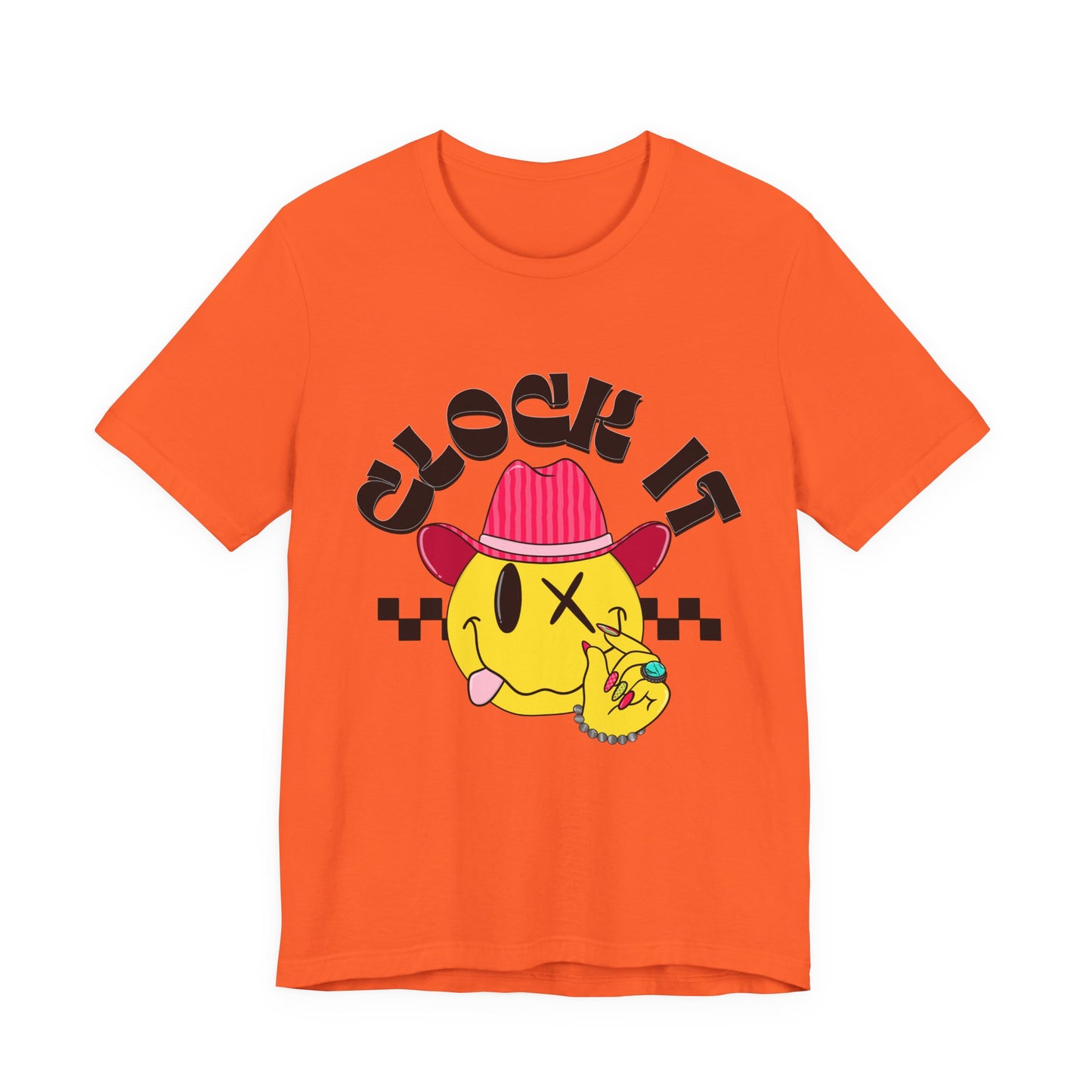Clock It Retro Cowboy Emoji Graphic Tee