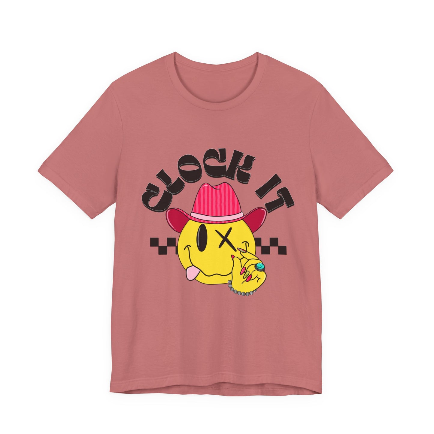 Clock It Retro Cowboy Emoji Graphic Tee