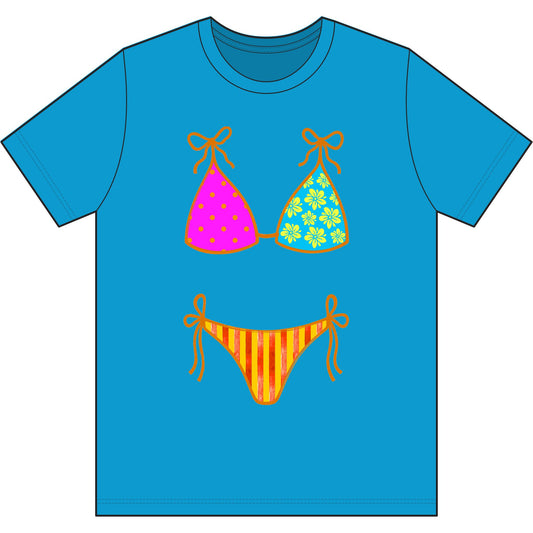 Bikini Graphic Tee — Tropical Summer Swimsuit Print T-Shirt