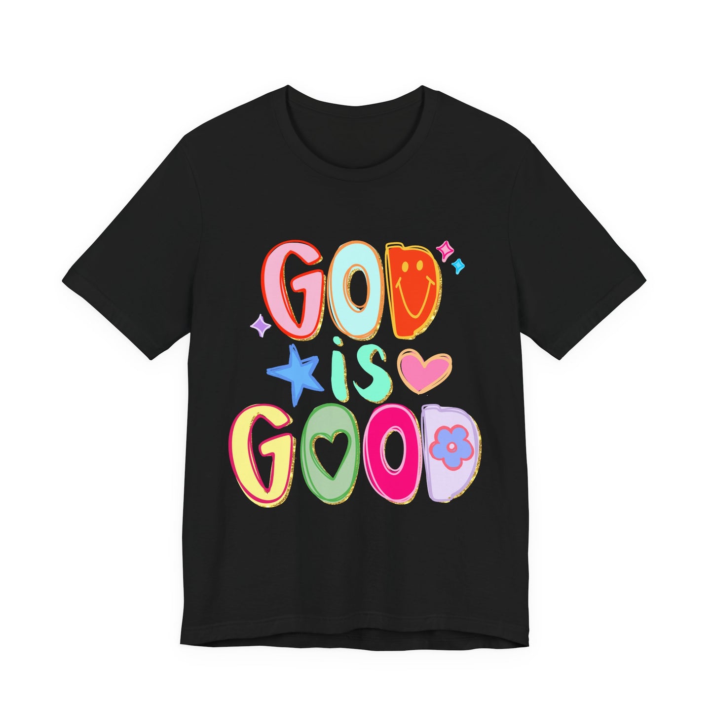 God Is Good Colorful Retro Faith Graphic Tee