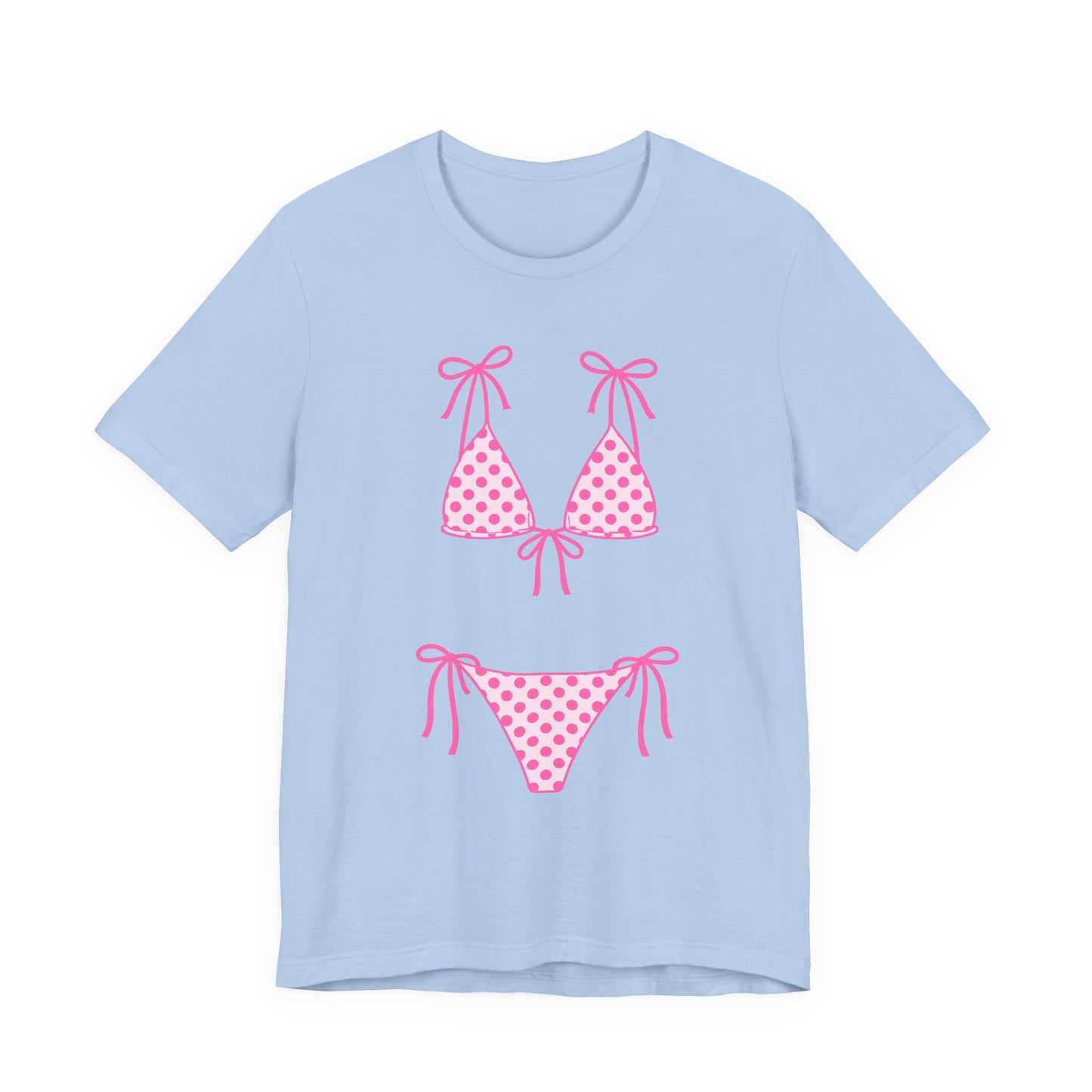 Bikini Graphic Tee -Pink Polka Dot Bikini