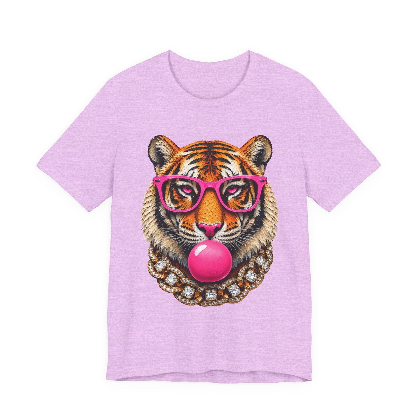 Tiger with Pink Glasses Graphic T-Shirt