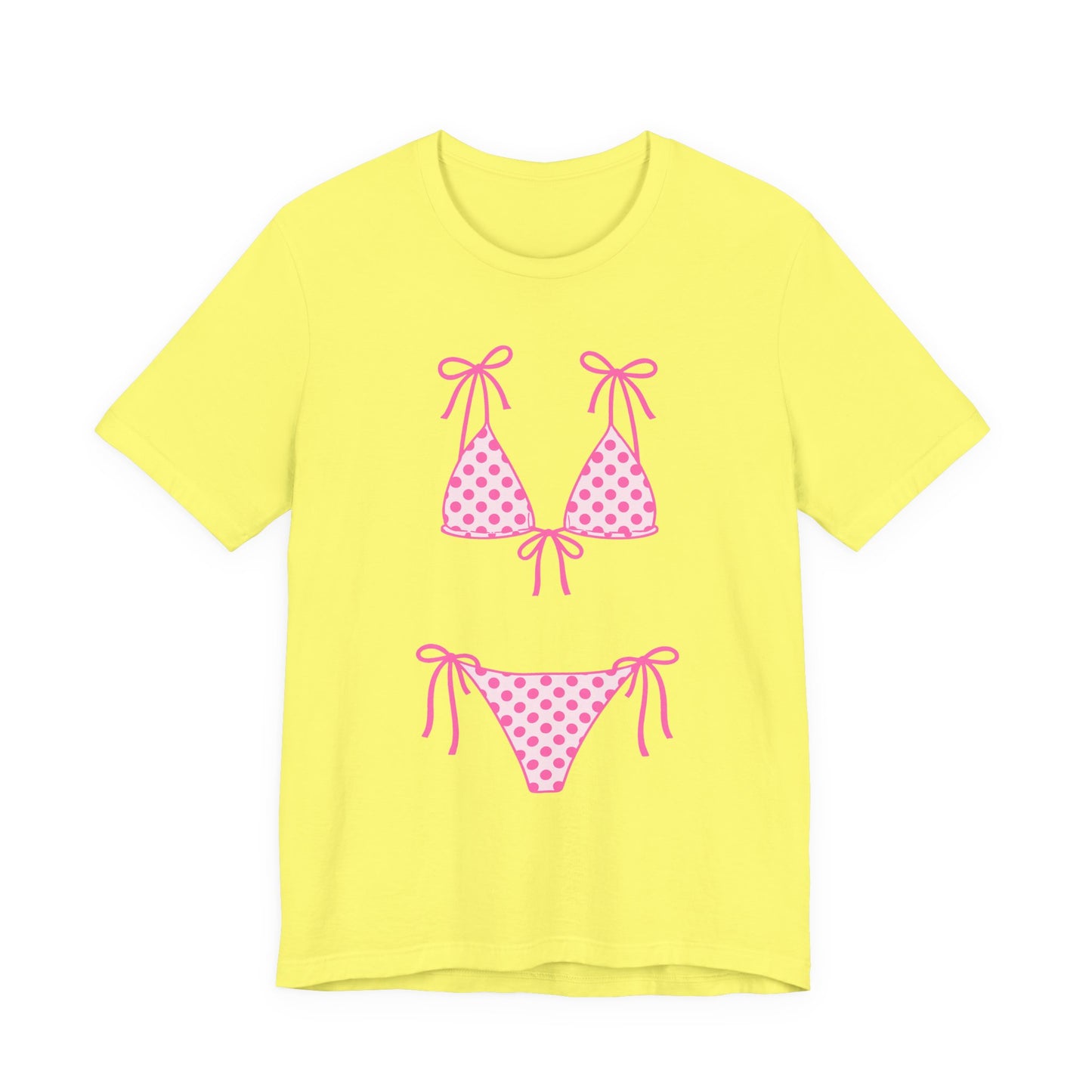 Bikini Graphic Tee -Pink Polka Dot Bikini