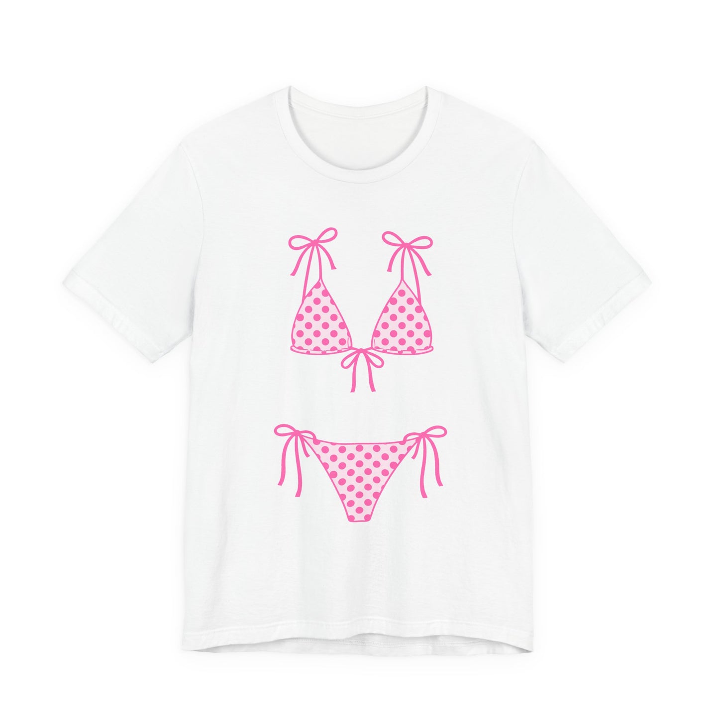 Bikini Graphic Tee -Pink Polka Dot Bikini
