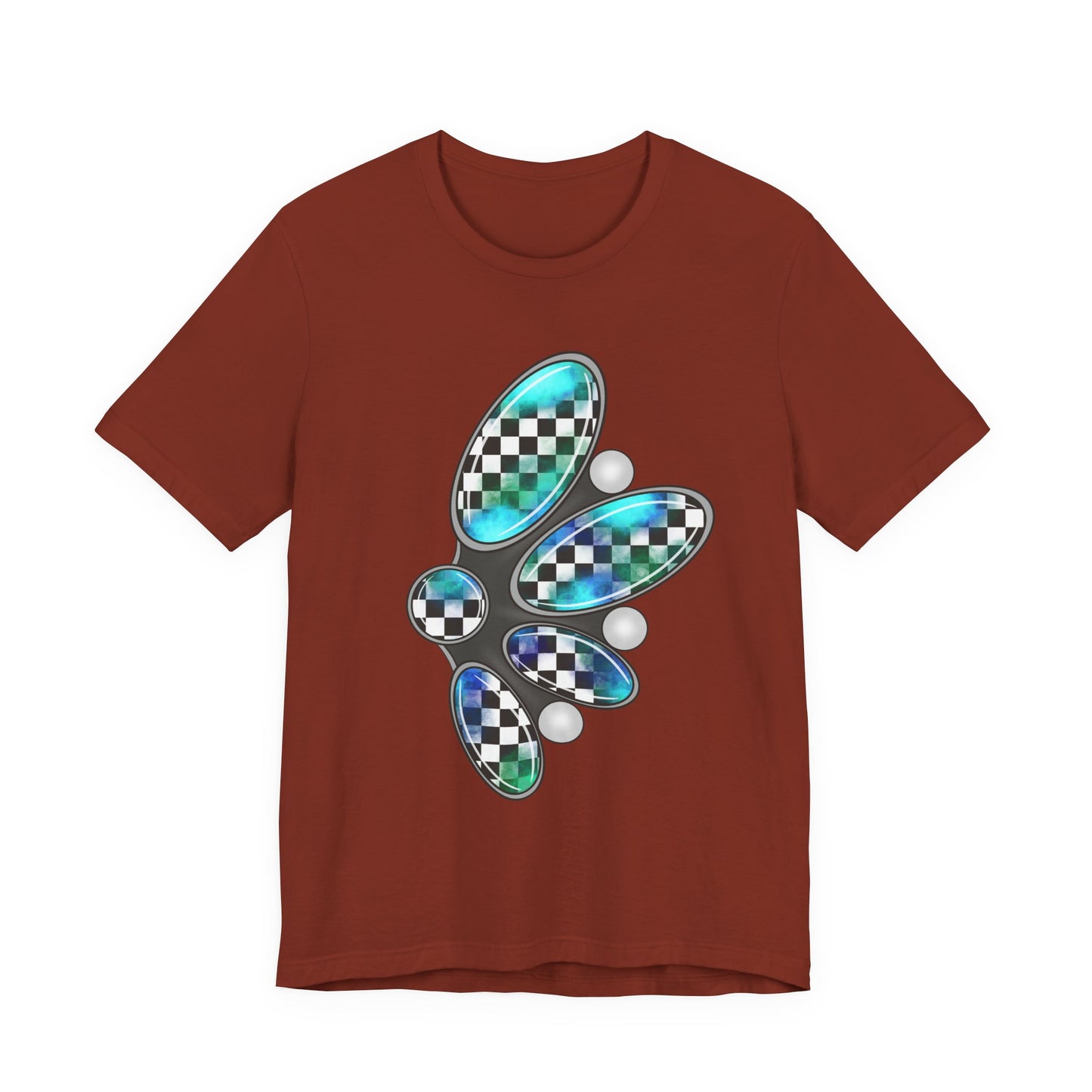 Blue Green Checkerboard Jewelry Graphic Tee