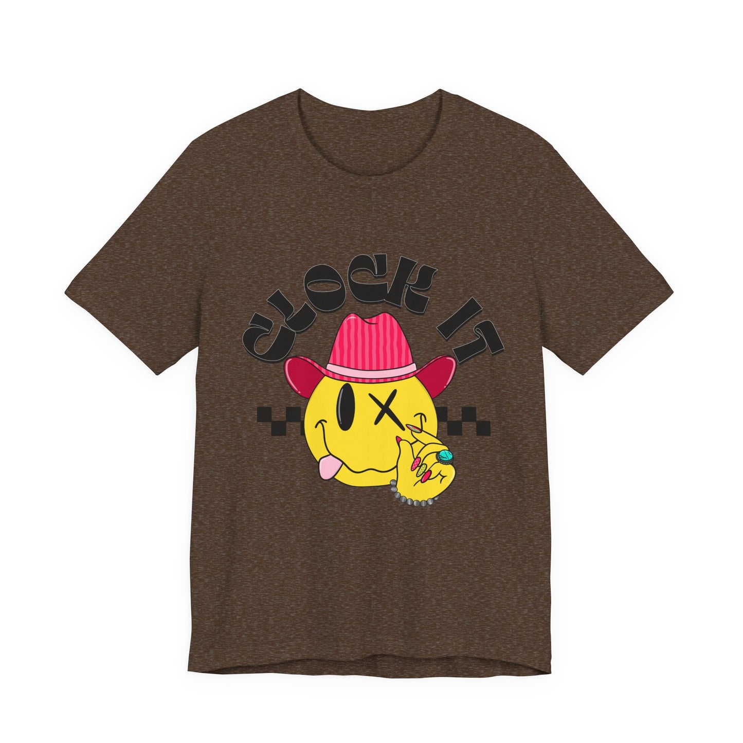 Clock It Retro Cowboy Emoji Graphic Tee