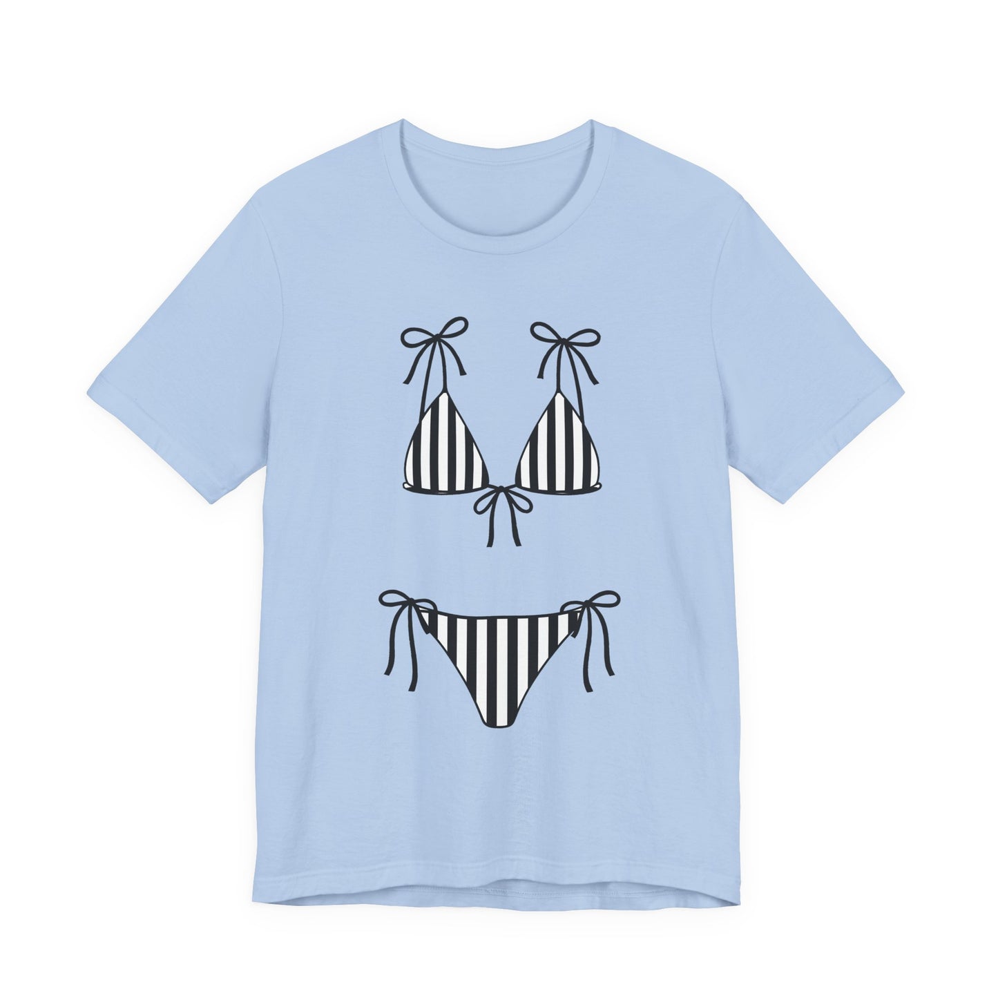 Bikini Graphic Striped Swimsuit Tee
