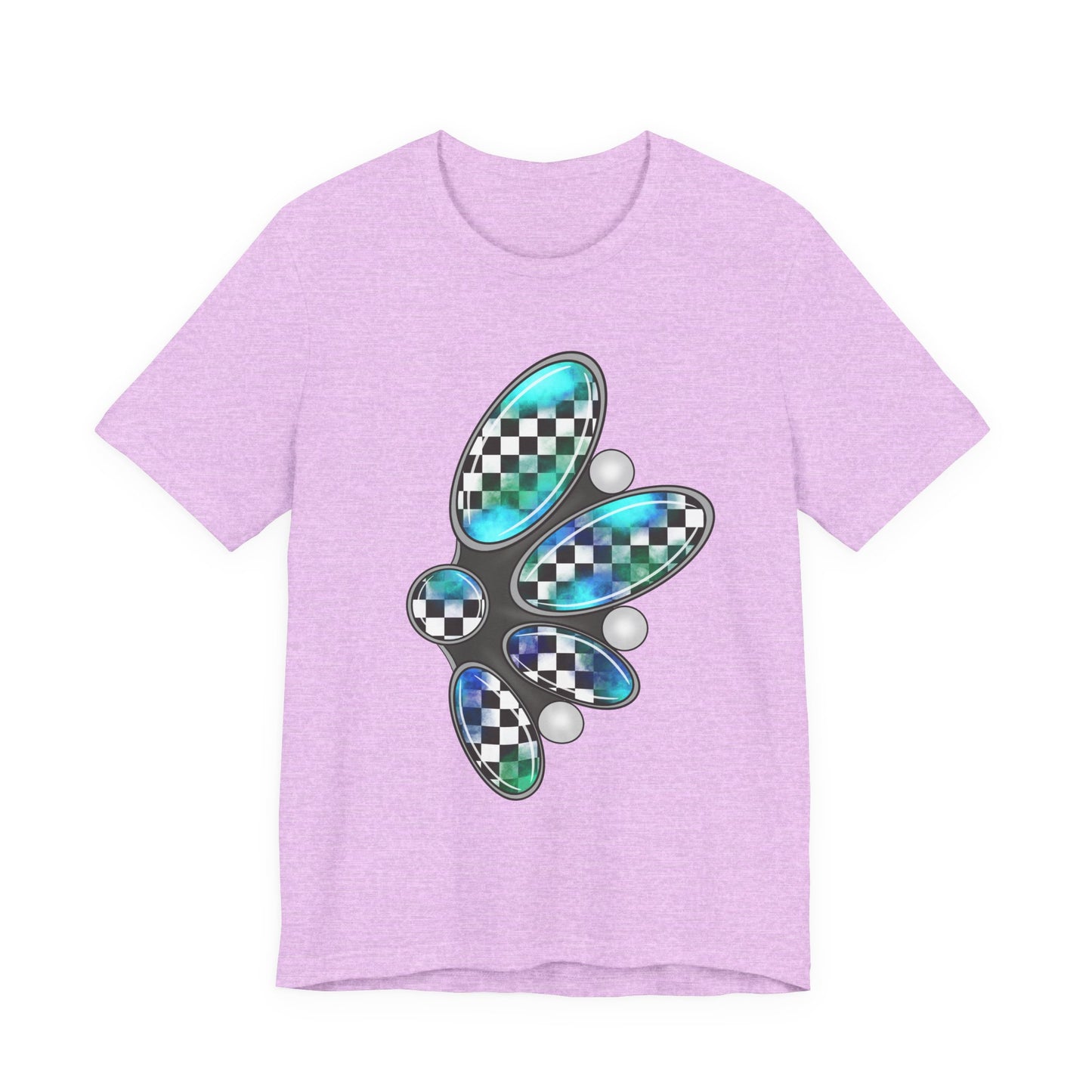 Blue Green Checkerboard Jewelry Graphic Tee