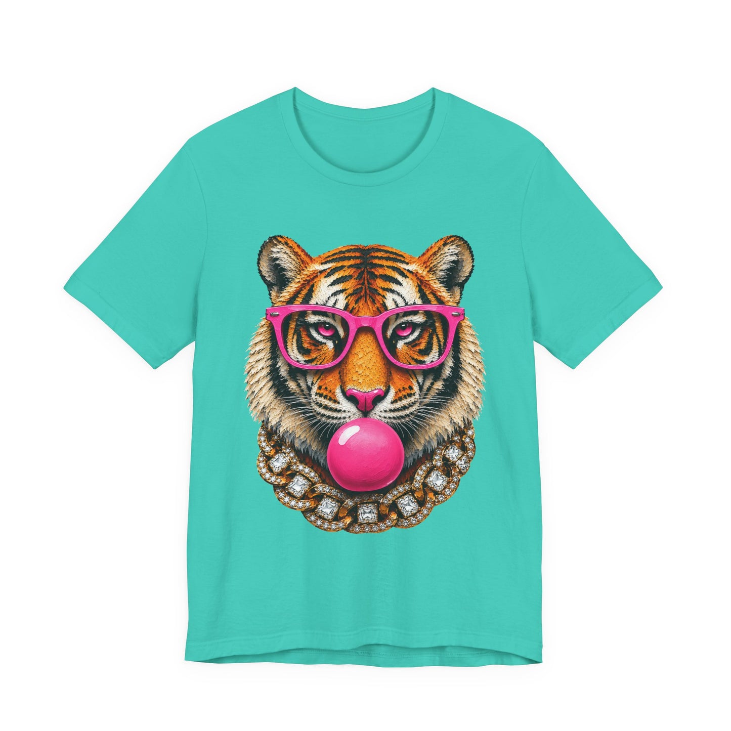 Tiger with Pink Glasses Graphic T-Shirt