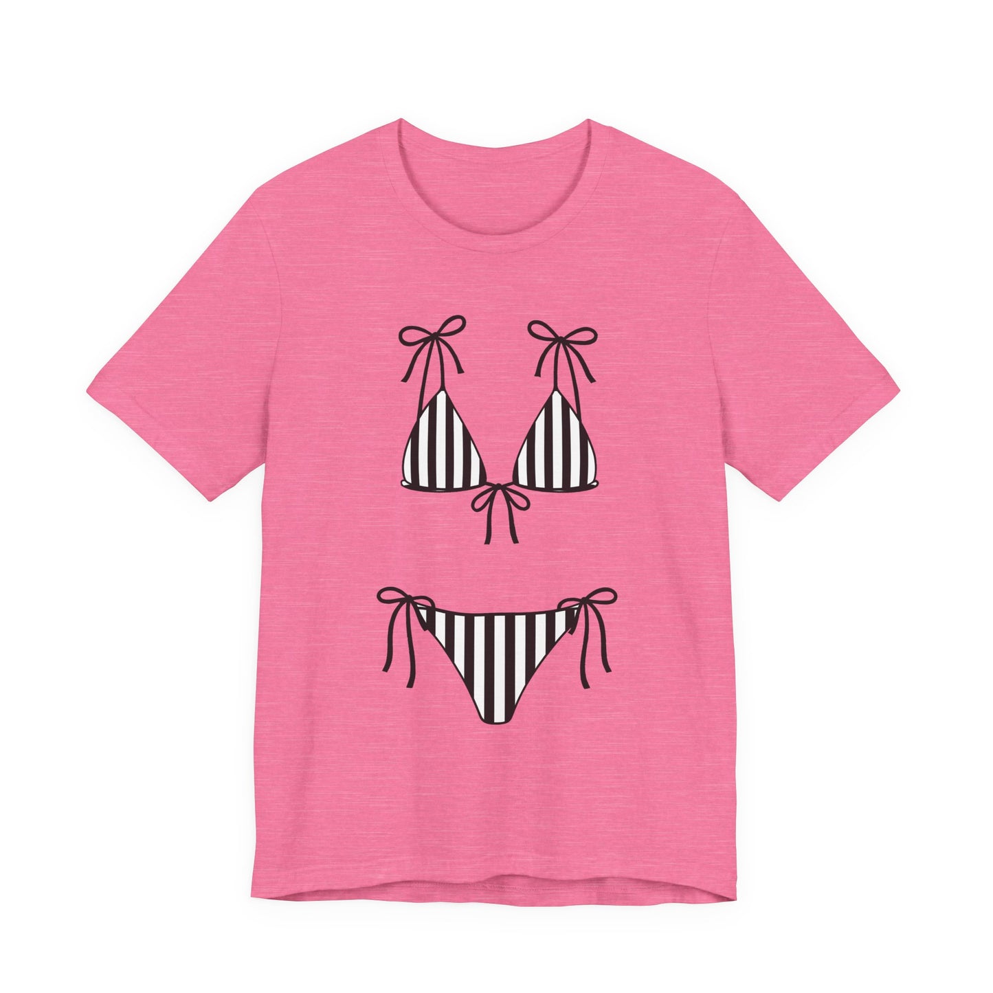Bikini Graphic Striped Swimsuit Tee