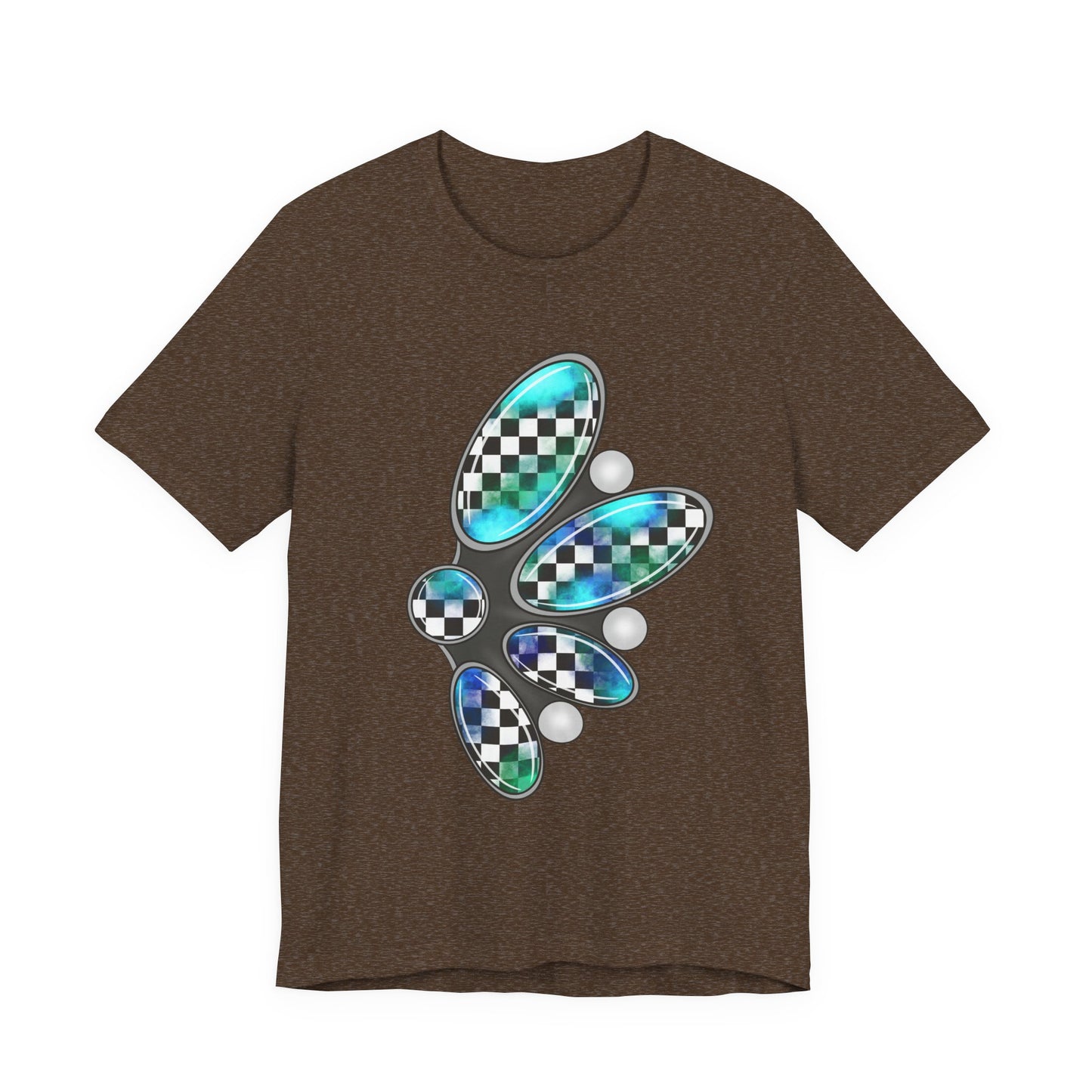 Blue Green Checkerboard Jewelry Graphic Tee