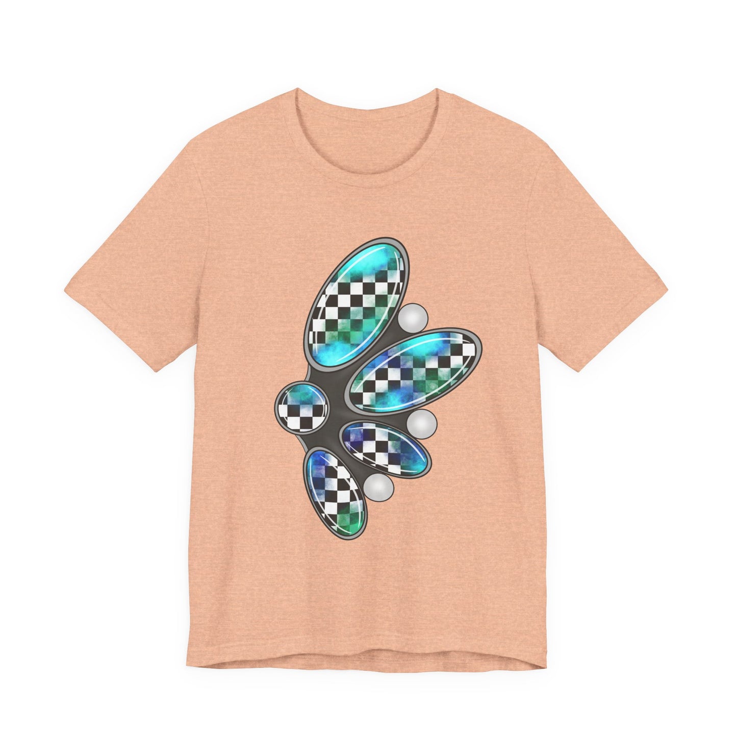 Blue Green Checkerboard Jewelry Graphic Tee