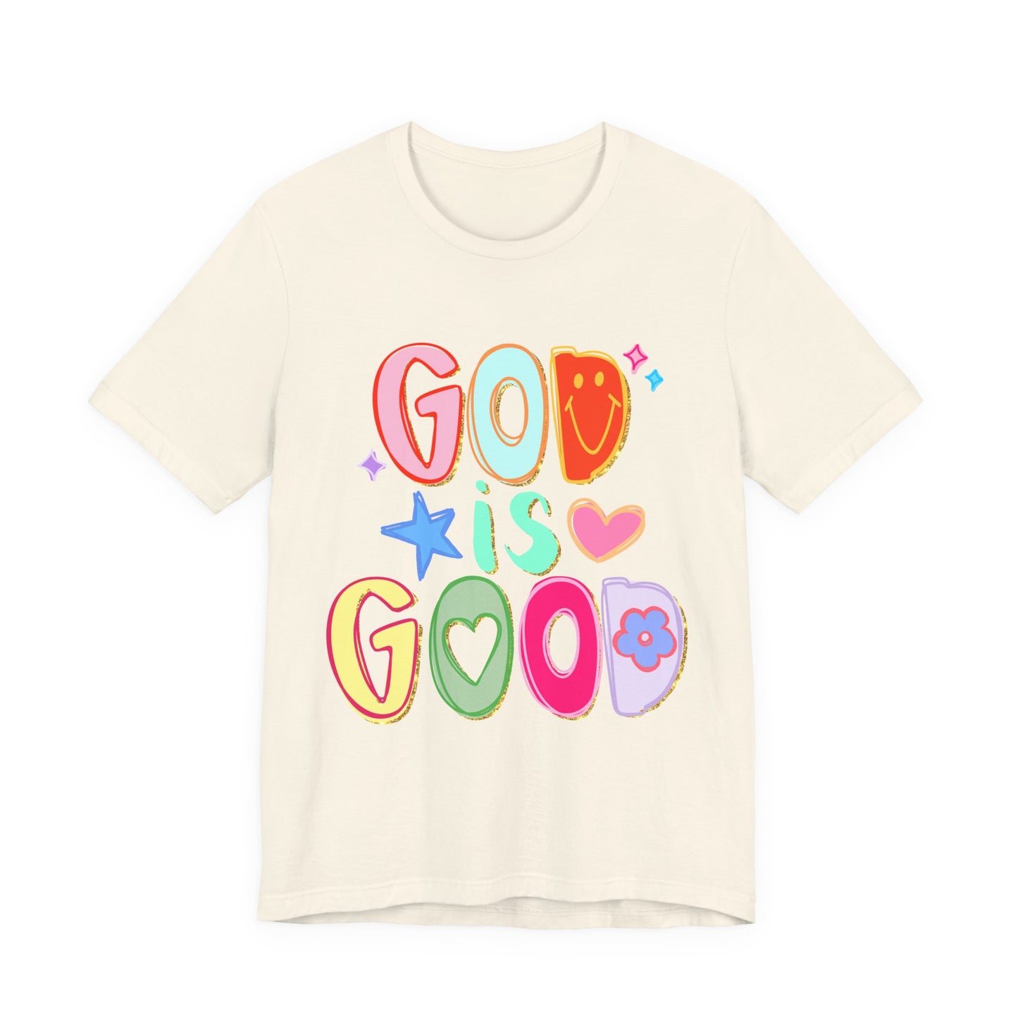 God Is Good Colorful Retro Faith Graphic Tee