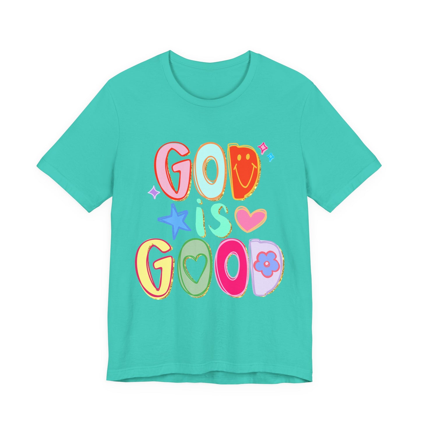 God Is Good Colorful Retro Faith Graphic Tee