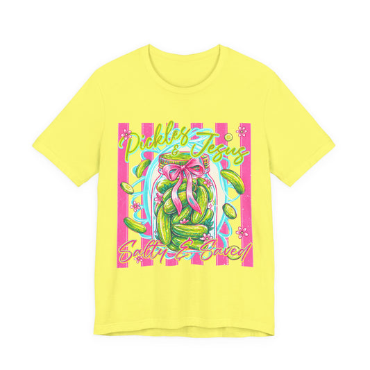 Pickles & Jesus -Salty & Saved Christian Graphic Tee