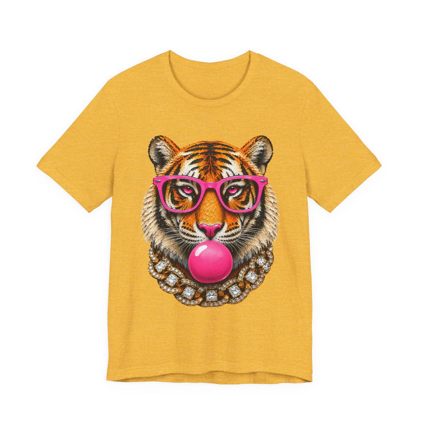 Tiger with Pink Glasses Graphic T-Shirt