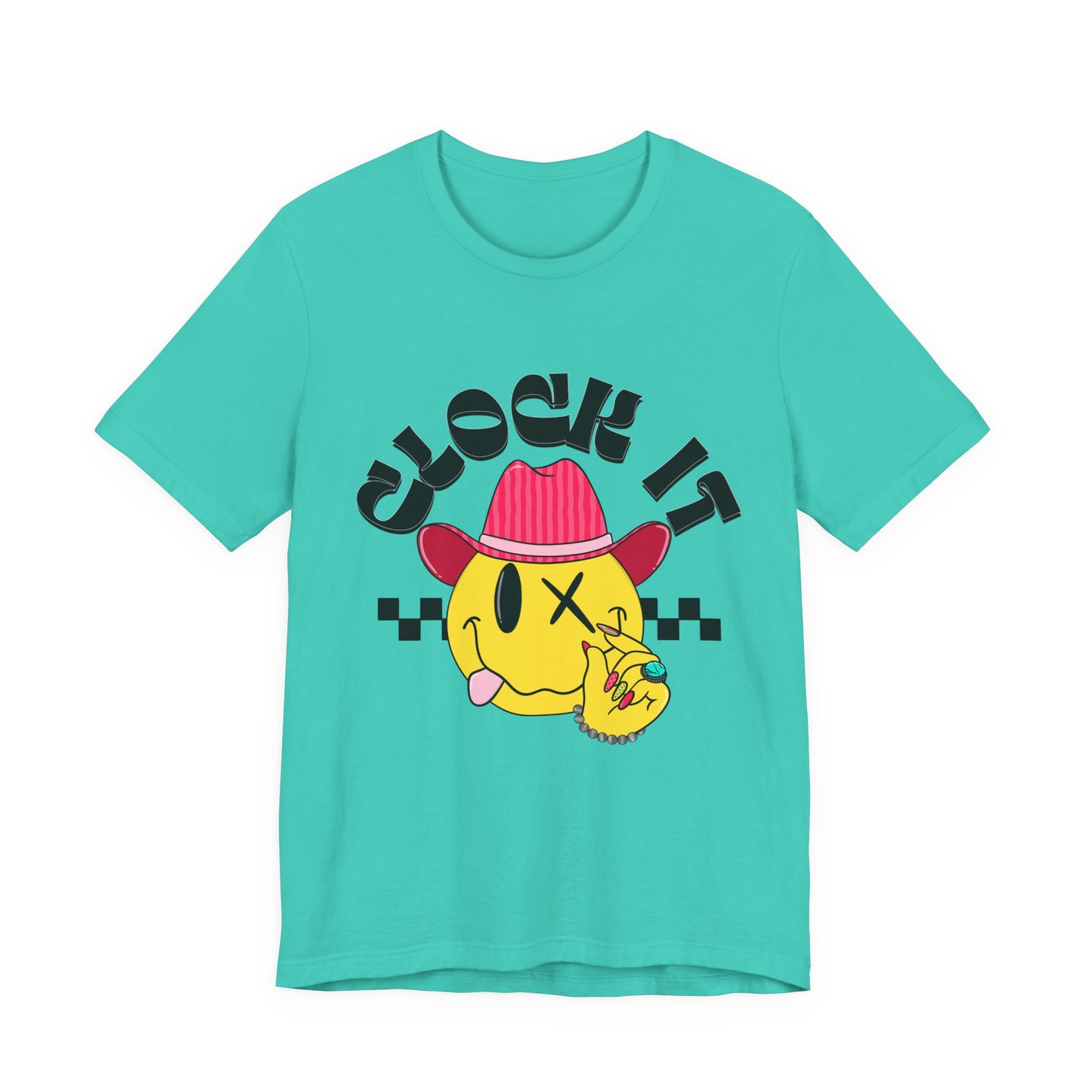 Clock It Retro Cowboy Emoji Graphic Tee