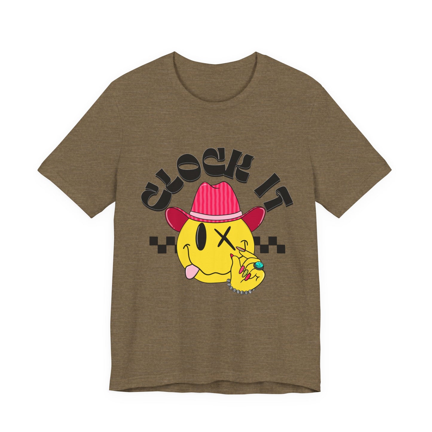 Clock It Retro Cowboy Emoji Graphic Tee